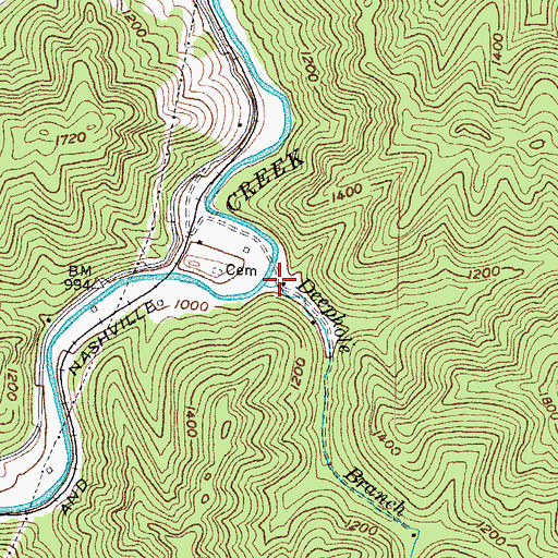 Topographic Map of Deephole Branch, KY