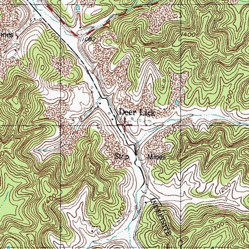 Topographic Map of Deer Lick, KY