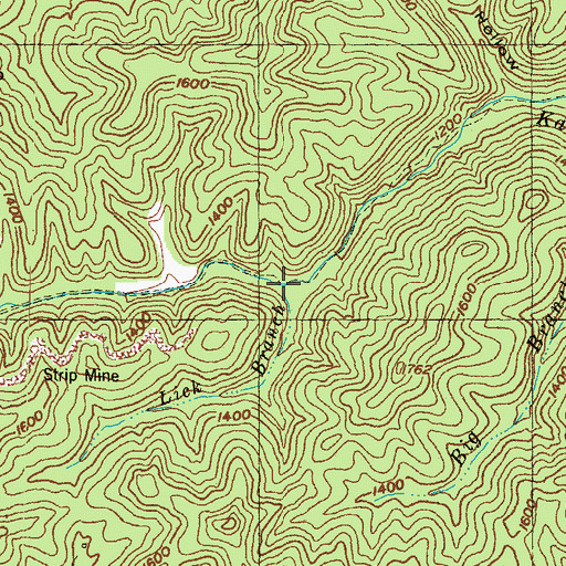 Topographic Map of Deer Lick Branch, KY