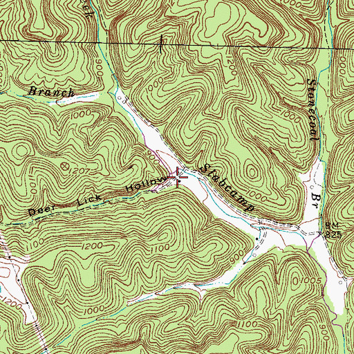 Topographic Map of Deer Lick Hollow, KY