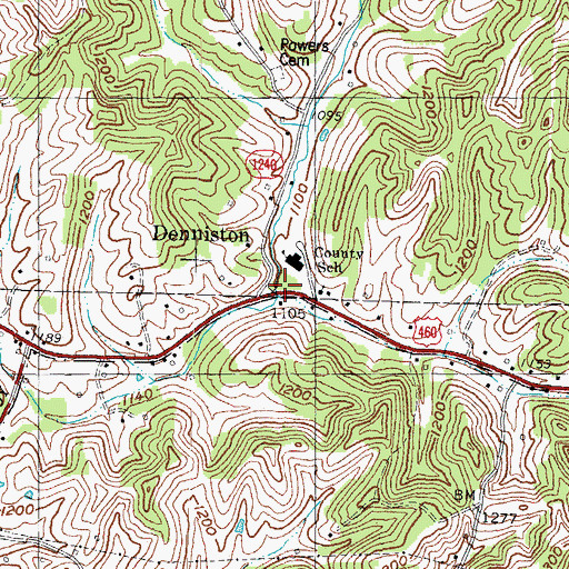 Topographic Map of Denniston, KY