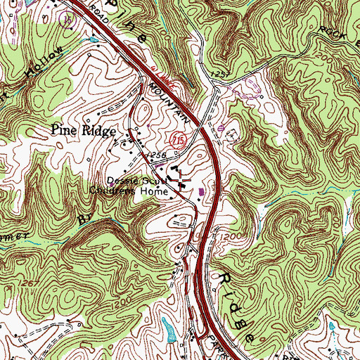 Topographic Map of Dessie Scott Childrens Home, KY
