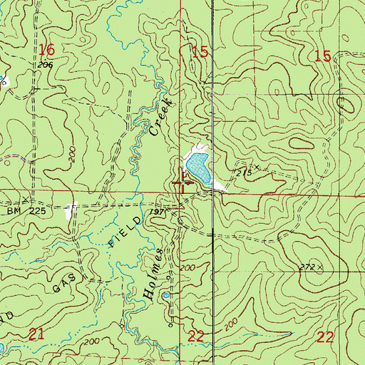 Topographic Map of Lisbon Oil and Gas Field, AR