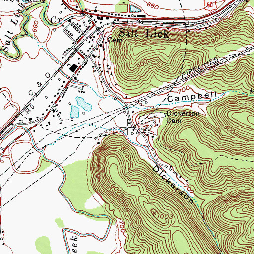 Topographic Map of Dickerson Hollow, KY