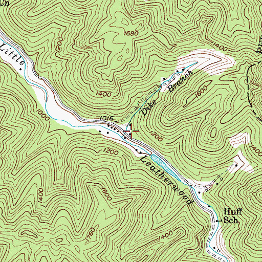 Topographic Map of Dike Branch, KY