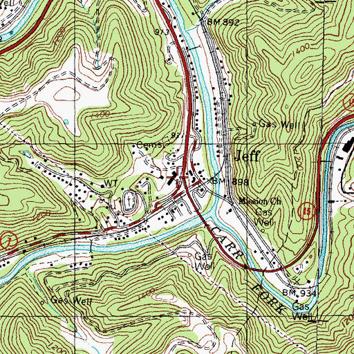 Topographic Map of Dilce Combs High School, KY