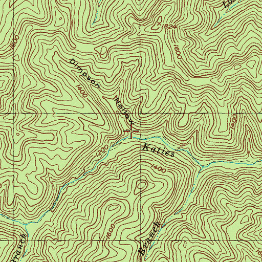 Topographic Map of Dimpson Hollow, KY
