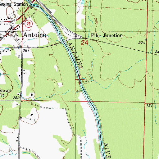 Topographic Map of Little Antoine Creek, AR