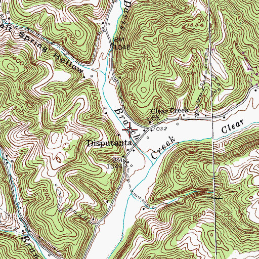 Topographic Map of Disputanta, KY