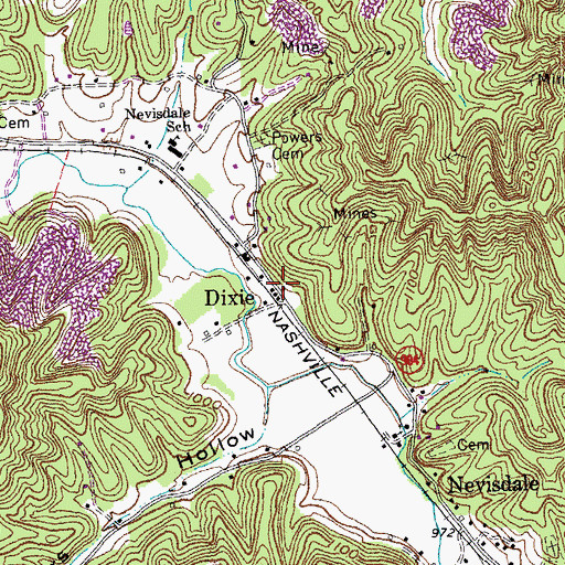 Topographic Map of Dixie, KY
