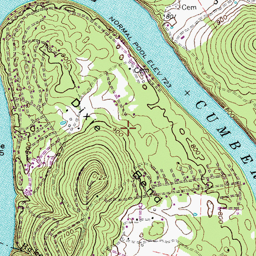 Topographic Map of Dixie Bend, KY