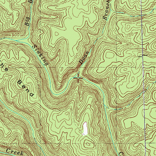 Topographic Map of Doan Branch, KY
