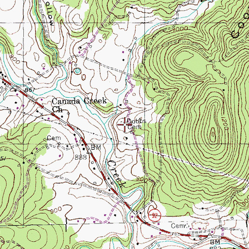 Topographic Map of Dobbs Cemetery, KY