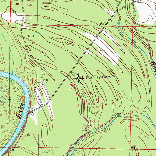Topographic Map of Little Bay Cemetery, AR