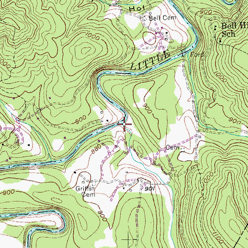 Topographic Map of Dobbs Hollow, KY