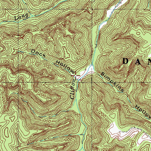 Topographic Map of Dock Hollow, KY