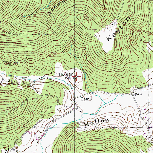 Topographic Map of Dodson Cemetery, KY