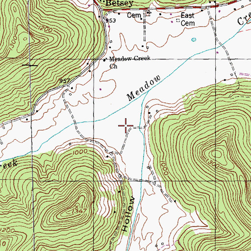 Topographic Map of Dodson Hollow, KY