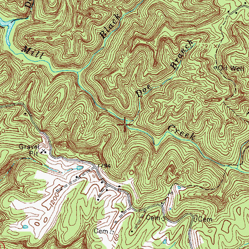 Topographic Map of Doe Branch, KY