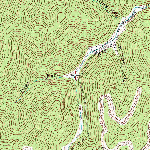 Topographic Map of Does Fork, KY