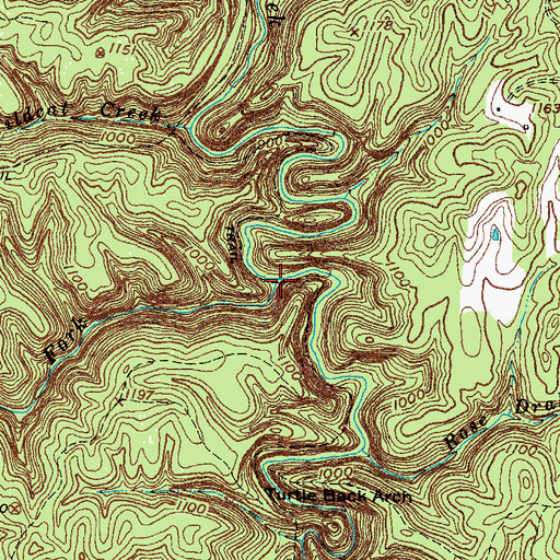 Topographic Map of Dog Fork, KY