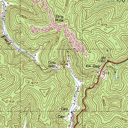 Topographic Map of Dog Gap, KY