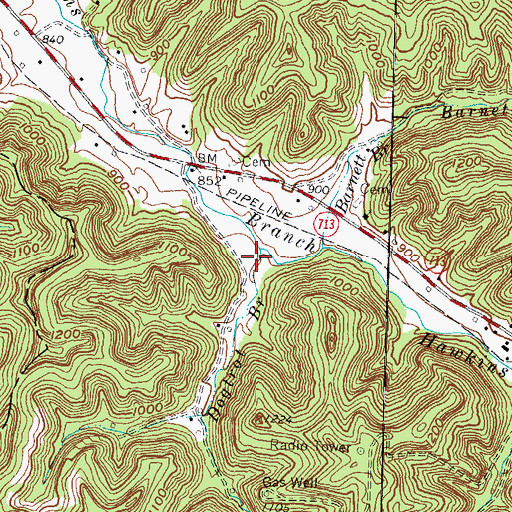 Topographic Map of Dogtrot Branch, KY