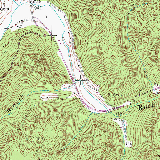 Topographic Map of Dolen Branch, KY