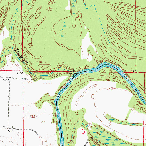 Topographic Map of Little Bayou, AR