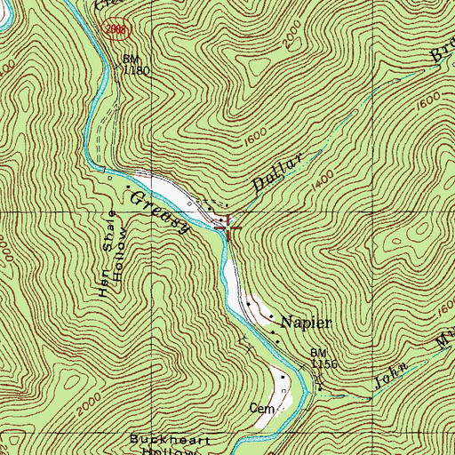 Topographic Map of Dollar Branch, KY