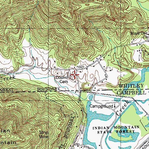 Topographic Map of Doolin Cemetery, KY