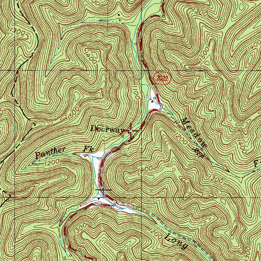 Topographic Map of Doorway, KY