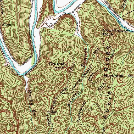 Topographic Map of Double Arch, KY