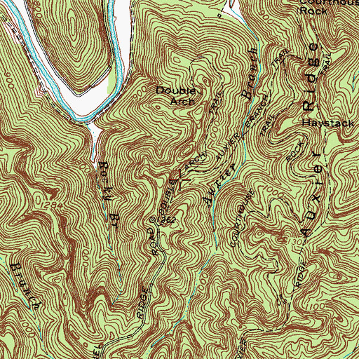 Topographic Map of Double Arch Trail, KY