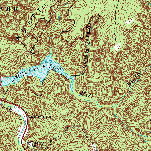 Topographic Map of Double Cave Branch, KY