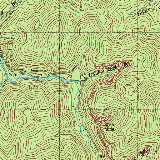 Topographic Map of Double Rock Branch, KY