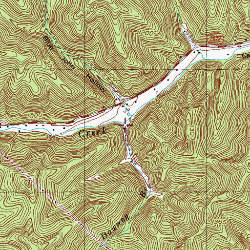Topographic Map of Downey Branch, KY