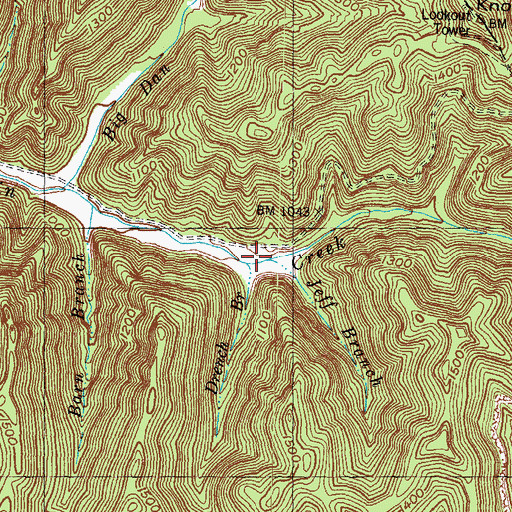 Topographic Map of Drench Branch, KY
