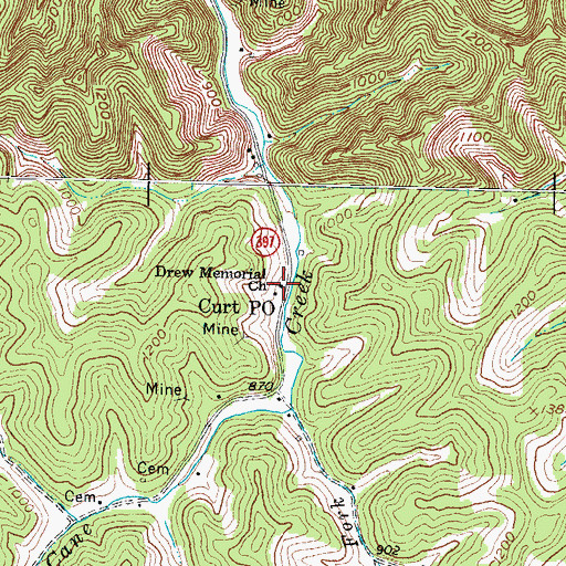 Topographic Map of Drew Memorial Church, KY