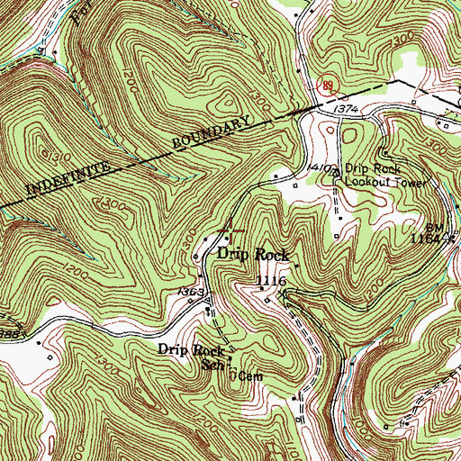 Topographic Map of Drip Rock, KY
