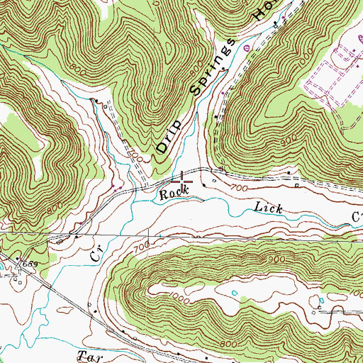 Topographic Map of Drip Springs Hollow, KY