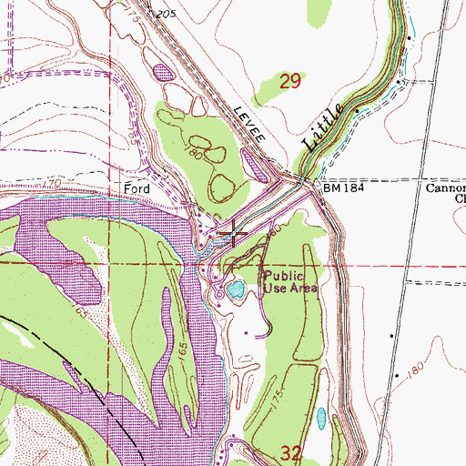 Topographic Map of Little Bayou Meto, AR