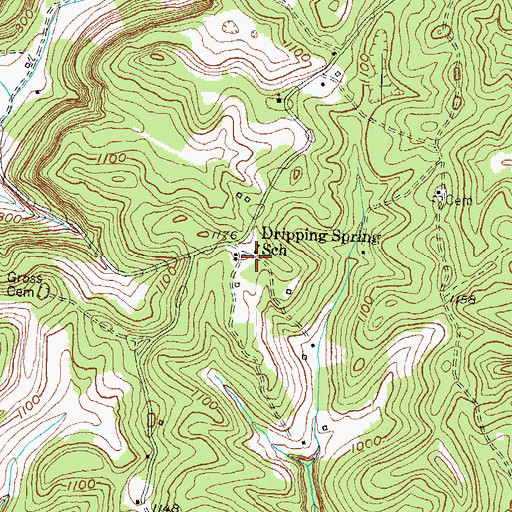 Topographic Map of Dripping Spring School, KY