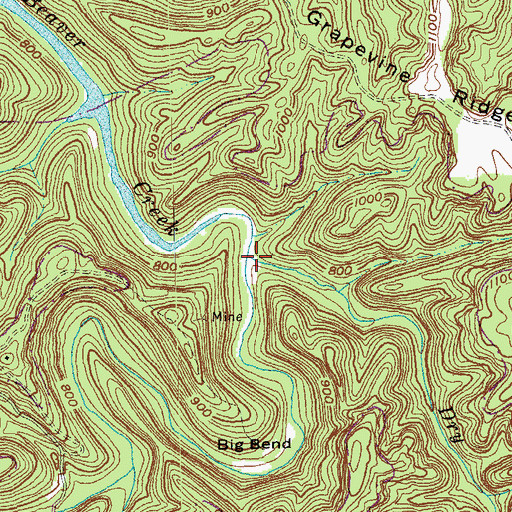 Topographic Map of Dry Branch, KY