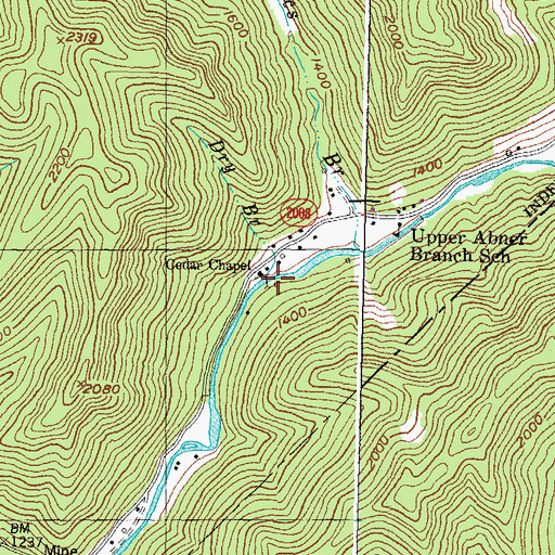 Topographic Map of Dry Branch, KY