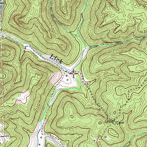Topographic Map of Dry Branch, KY