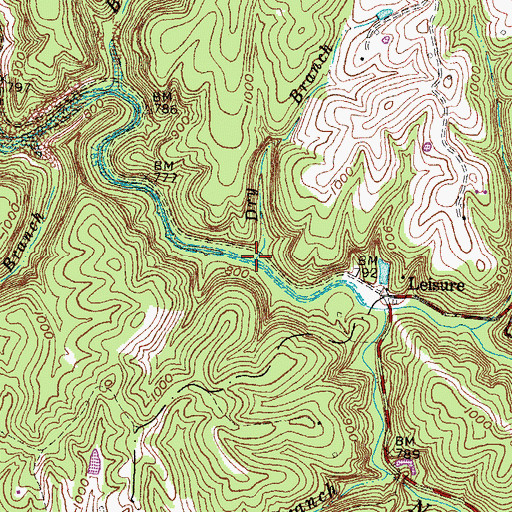 Topographic Map of Dry Branch, KY