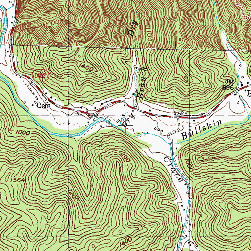 Topographic Map of Dry Branch, KY