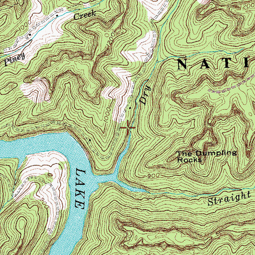 Topographic Map of Dry Fork, KY