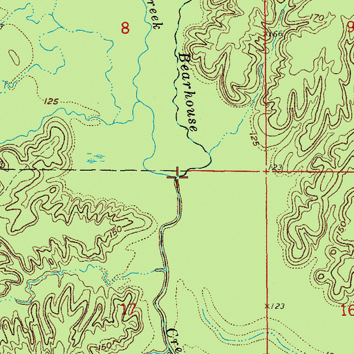 Topographic Map of Little Bearhouse Creek, AR